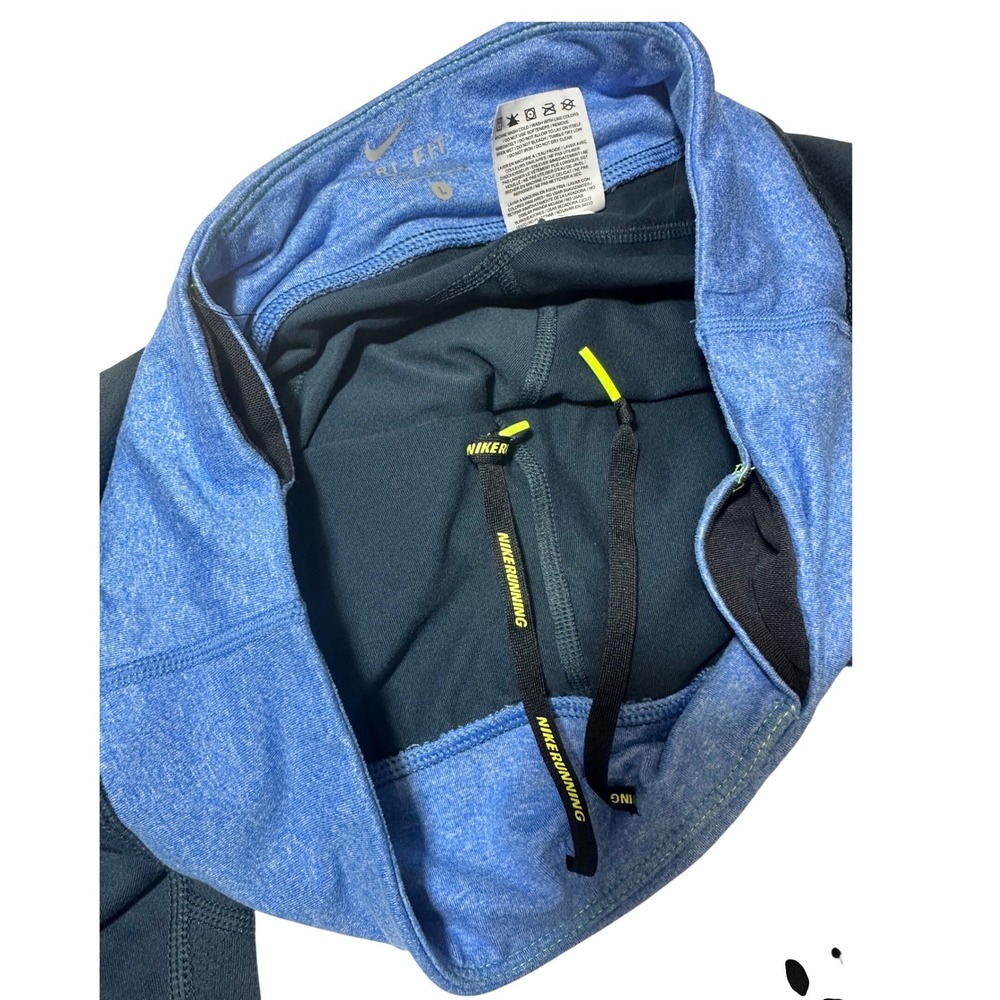Nike Dri-FIT Running Leggings Women Large Blue Excellent Crop Zipper Pocket - Picture 9 of 14